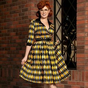 Harlequin Dress w/pockets+belt, Couture